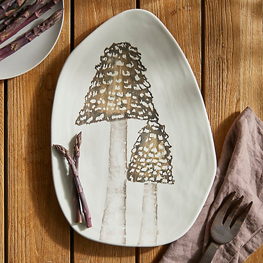 View larger image of Mushroom Oval Serving Platter, Dark Brown