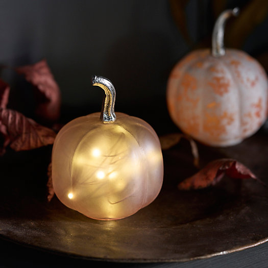 View larger image of Glass Pumpkins, Set of 2 Frosted + Pink
