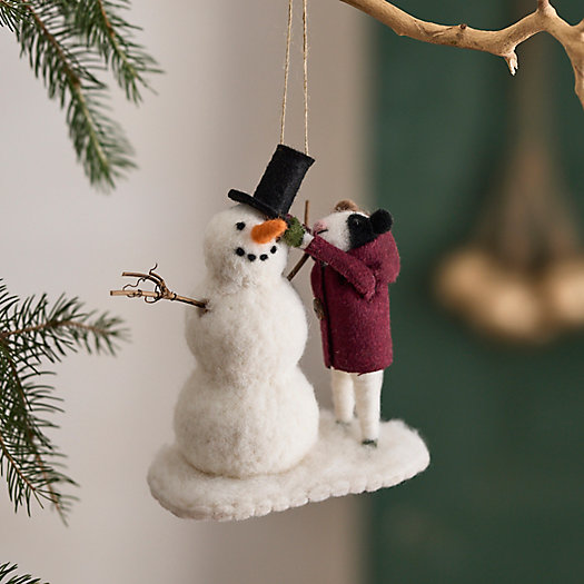 View larger image of Snowman Builder Felt Ornament