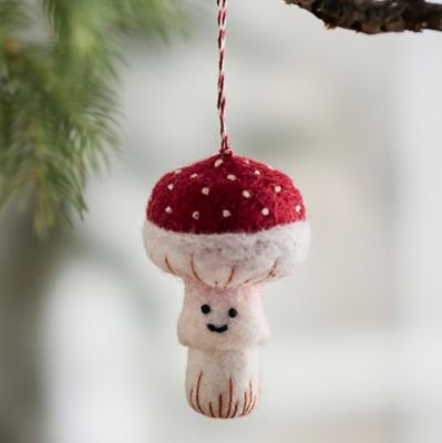 Happy Mushroom Felt Ornament