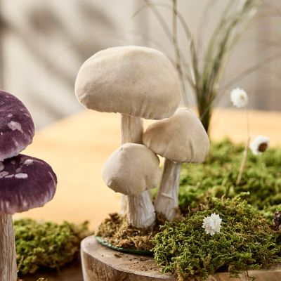Velvet Mushrooms, Set of 3 Small