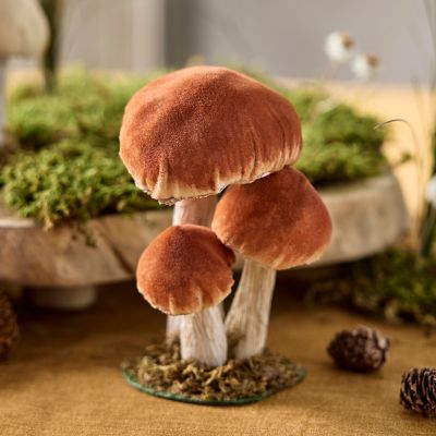 Velvet Mushrooms, Set of 3 Small