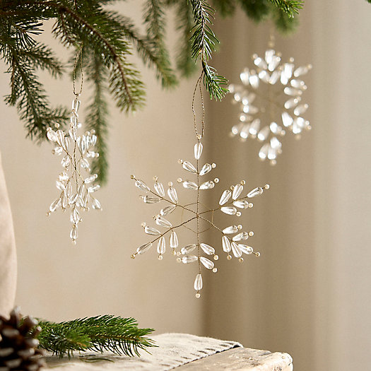 View larger image of Pearly Snowflake Ornaments, Set of 3