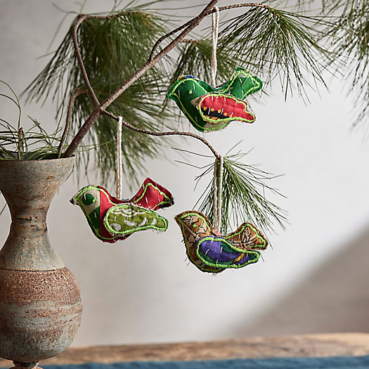 View larger image of  Bird Kantha Ornaments, Set of 3