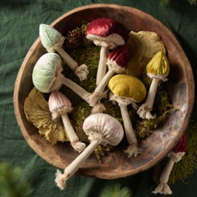 Velvet Mushrooms, Set of 3
