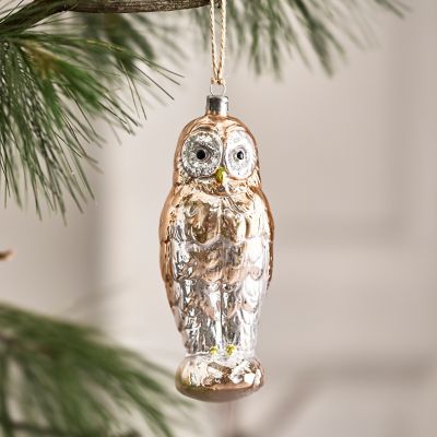 Standing Owl Glass Ornament