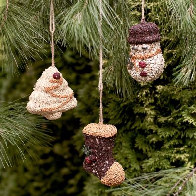 Bird Seed Festive Ornaments, Set of 3