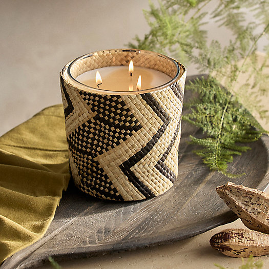 View larger image of Black + White Rattan Candle, Tropical Bergamot