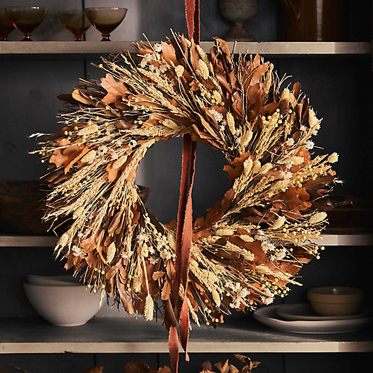 View larger image of Preserved Maple + Ammobium Wreath