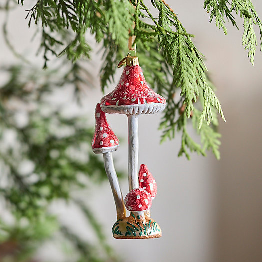 View larger image of Toadstool Mushroom Bunch Glass Ornament
