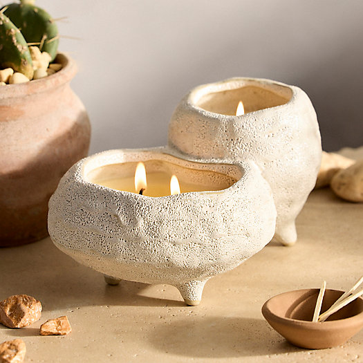 View larger image of Textured Ceramic Candle, Desert Rose + Cashmere Drift