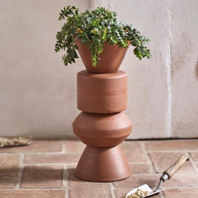 Tall Geo Terracotta Planter - Terrain