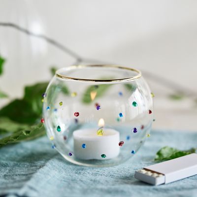 Confetti Glass Tealight Holder