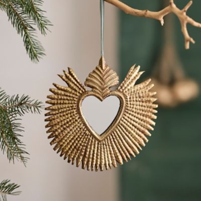 Gilded Mirrored Heart Ornament