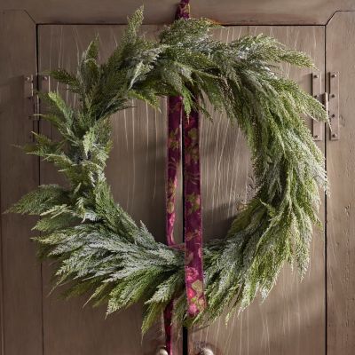 Frosty Faux Cedar Wreath