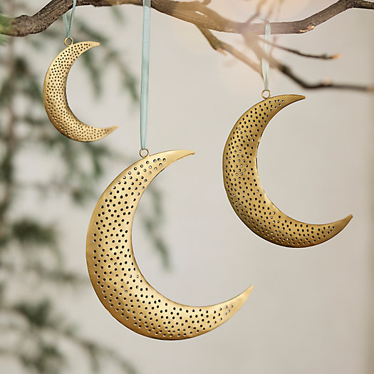 View larger image of  Perforated Crescent Moon Ornaments, Set of 3