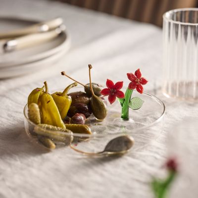 Glass Blooms Olive Dish