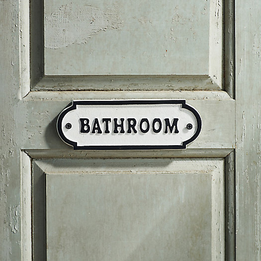 View larger image of Bathroom Cast Iron Sign