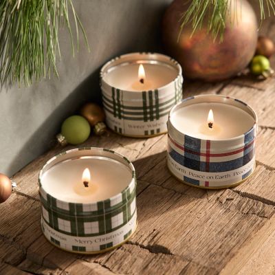 Illume Plaid Candle Gift Set, Set of 3 Balsam + Cedar