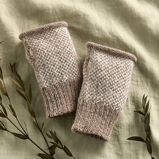 View larger image of  Textured Fingerless Wool Gloves