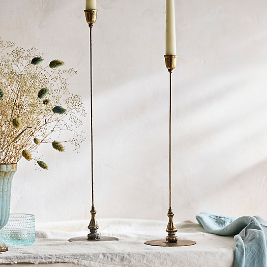 View larger image of Slim Gilded Iron Candlestick