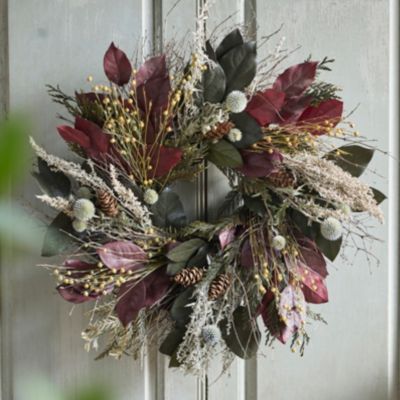 Burgundy Salal + Cedar Preserved Wreath