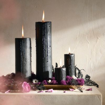 Black Pillar Candle, Unscented