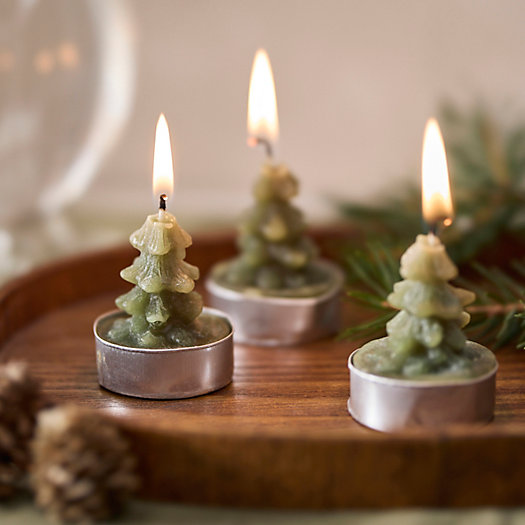 View larger image of  Evergreen Tree Tea Lights, Set of 9