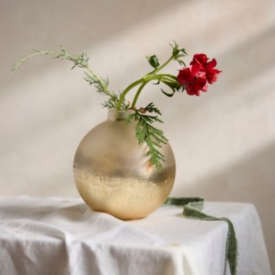 Frosted Metallic Bauble Vase