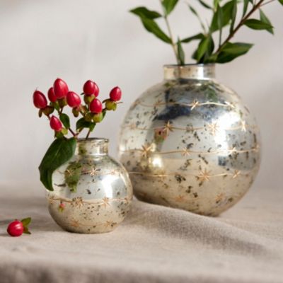 Celestial Etched Bauble Vases, Set of 2