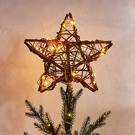View larger image of Pre-Lit Rattan Star Tree Topper
