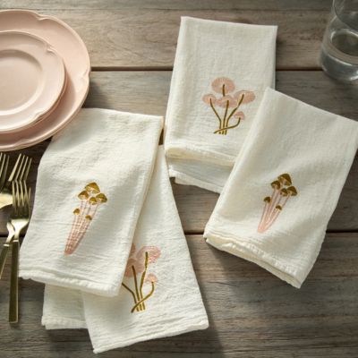 Counter Cloth Napkins, RC, mushroom/sea mist (4pk)-LE