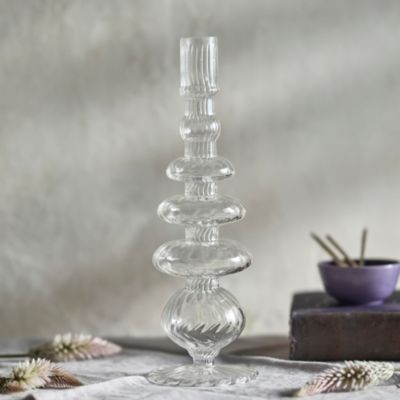 Geo Glass Candle Holder, Tall