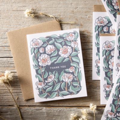 Root & Branch Peony Thank You Cards, Set of 8