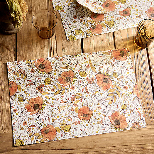 View larger image of Autumn Florals Paper Placemats, Set of 24