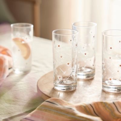 Mill Gold Rim Crystal Highball Glasses Set of 6