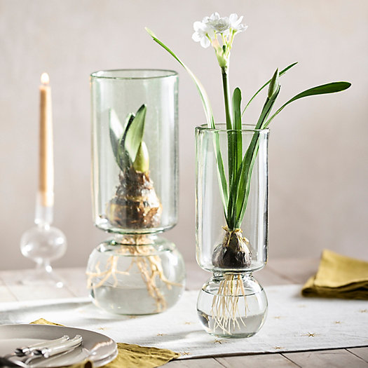 View larger image of Recycled Glass Cylinder Bulb Vase