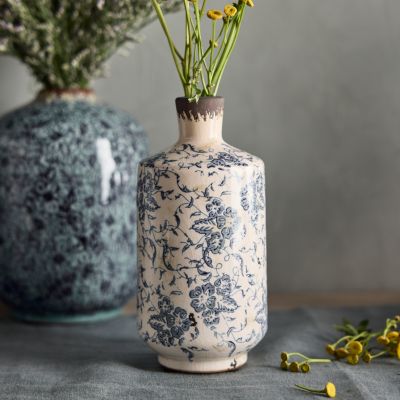 Floral Ceramic Bud Vase in White, Size: Medium at Terrain