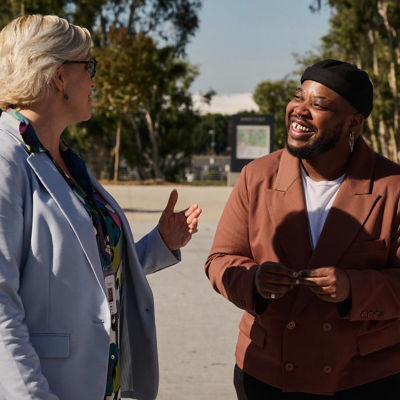 Financial professional talking to a client