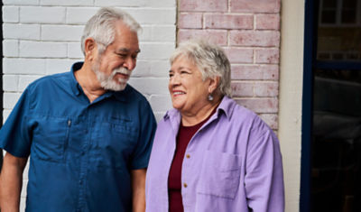 Couple smiling at each other