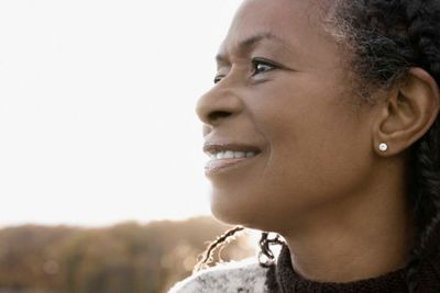 Close-up of a senior woman smiling