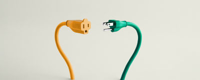 yellow and green plugs