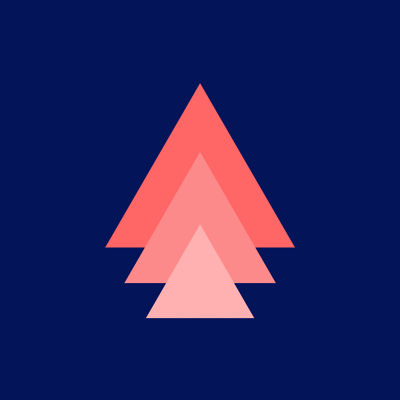 Three red triangles stacked on top of each other