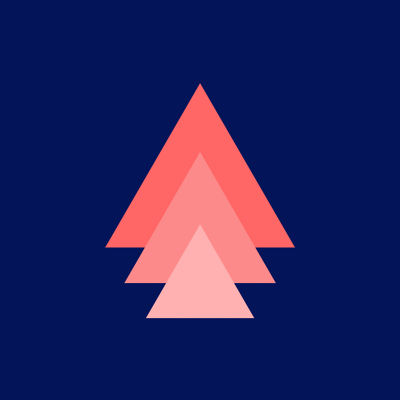 Three red triangles stacked on top of each other