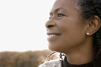 Close-up of a senior woman smiling