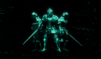 Three cyber knights stand ready to defend.