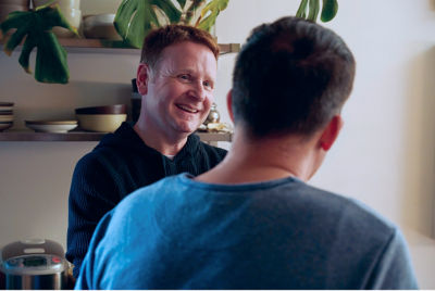 Two men having a conversation