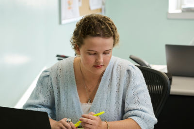 woman at computer