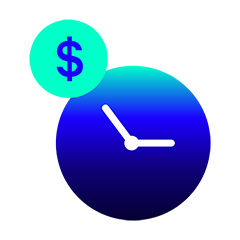 clock with dollar sign