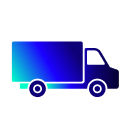 Blue delivery truck